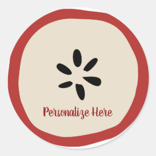 Rustic Country Apple Party Favour Classic Round Sticker