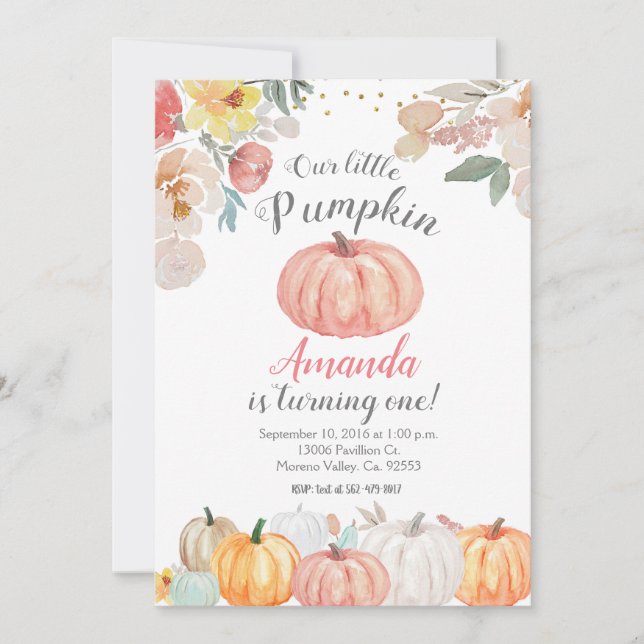 Rustic Country Autumn Fall Birthday Party Invitati Invitation (Front)