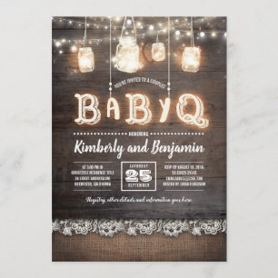 Rustic Country BaByQ Couples Baby Shower Invitation