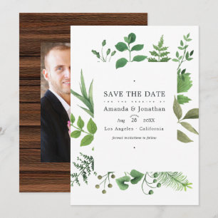 Rustic Country Barn Greenery Wedding Photo Save The Date