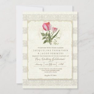 Rustic Country Barn Outdoor Garden Floral Wedding Invitation