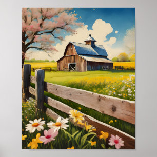 Rustic Country Barn Scene 2 Poster