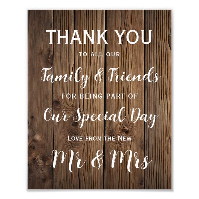 Rustic Country Barn THANK YOU Photo Print (Front)