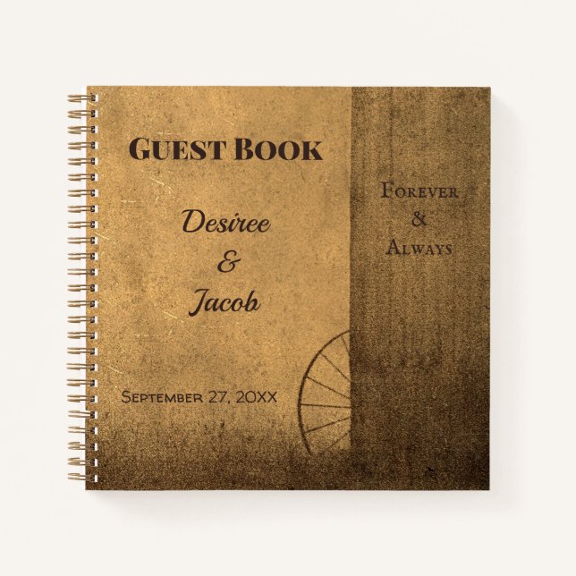 Rustic Country Barn Vintage Western Guest Book (Front)