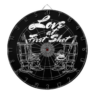 Rustic Country Barn Wedding Party Hunting Couple Dartboard