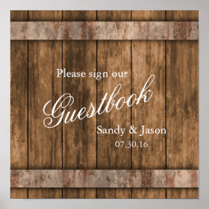 Rustic Country Barn Wood Guestbook