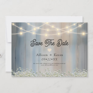 Rustic Country Barn Wood Horizontal  Save The Date