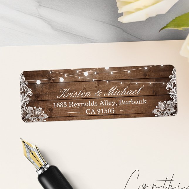 Rustic Country Barn Wood String Lights Lace (Creator Uploaded)