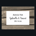 Rustic Country Barn Wood Wedding Advice Cards<br><div class="desc">Have your guests share their words of wisdom with the newlywed couple with the charming Rustic Country Barn Wood Wedding Advice Cards. Personalize them with the names of the bride and groom and their marriage ceremony date. These casual yet classy custom ranch theme marriage advice cards feature a quaint sepia...</div>