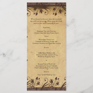 Rustic Country Barn Wood Wedding Menu