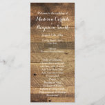 Rustic Country Barn Wood Wedding Program Template<br><div class="desc">Two Sided Vertical Wedding Program. The front side is a glossy finish, and the back side is more of a matte finish. Room for your order of ceremony on the front and your wedding party on the back. Add a personal note from the bride and groom at the bottom. wedding...</div>