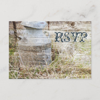 Rustic Country Barn Wood Wedding RSVP Cards