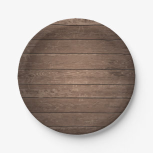 Rustic Country Barn Wood Wooden Party Paper Plate
