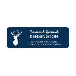 Rustic Country Blue and White Deer