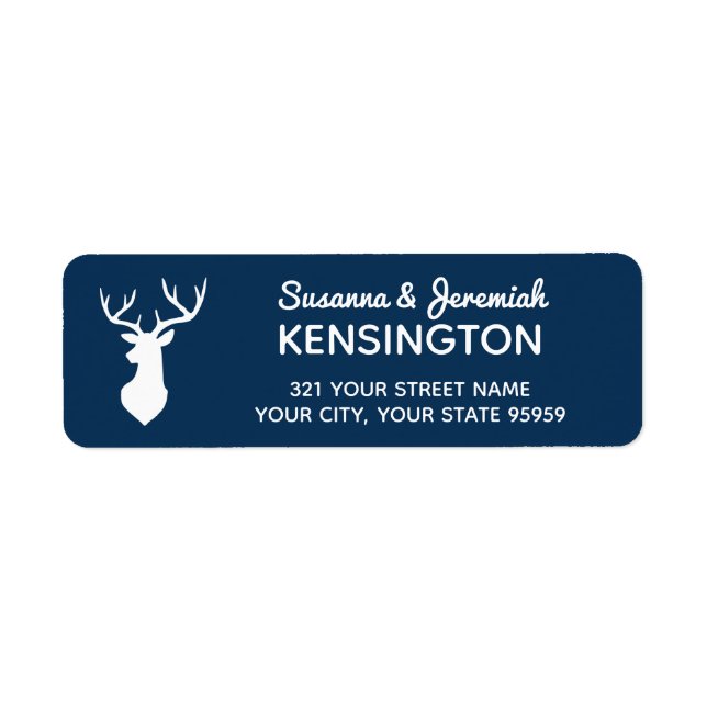 Rustic Country Blue and White Deer (Front)