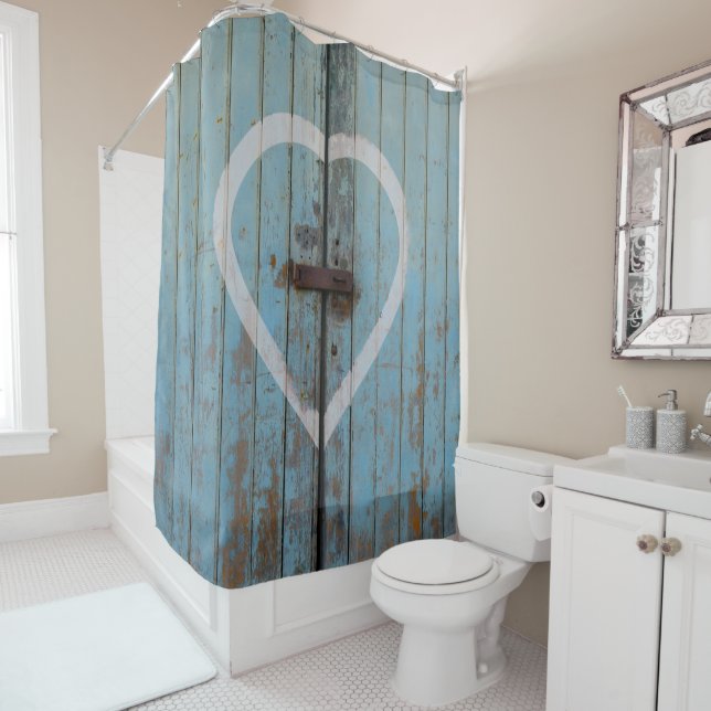 Rustic Country Blue Barn Door Heart (In Situ)