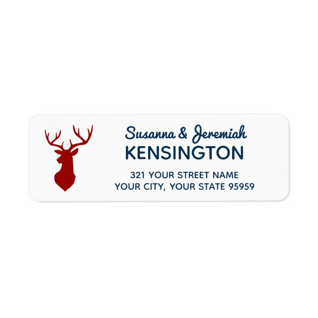 Rustic Country Blue with Red Deer (Front)