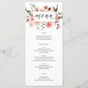 Rustic Country Boho Wedding Bridal Shower Menu