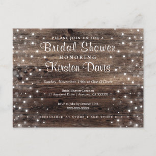 Rustic Country Bois Bridal Showbale Invitation