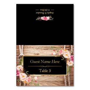 Rustic Country Bois Knot Floral Mariage Carte Plac