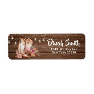 Rustic Country Boots Cowgirl Anniversaire Adresse