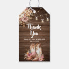 Rustic Country Boots Cowgirl Birthday Thank You