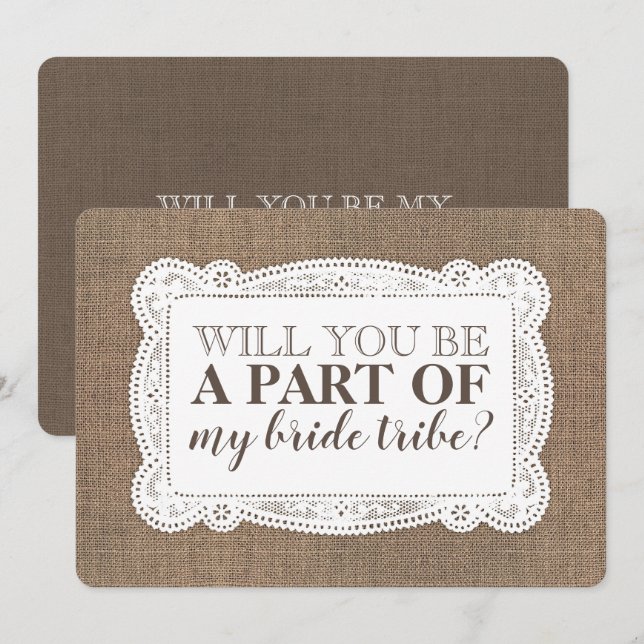 Rustic Country Bridesmaid / Maid of Honour Proposa Invitation (Front/Back)
