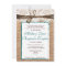 Rustic Country Burlap Lace Teal Wedding Invitation