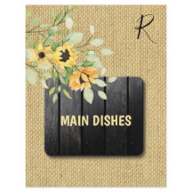 Rustic country burlap recipe organizer divider