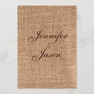 Rustic Country Burlap Wedding Invitations