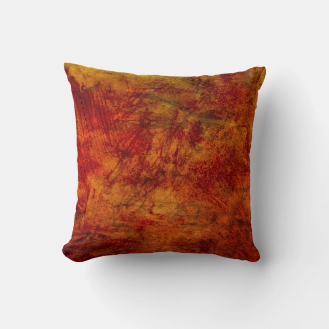 Rustic Country Burnt Orange Brown Texture Throw Pillow (Front)