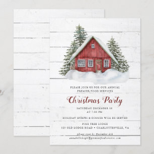 Rustic Country Cabine Noël Fête Invitation 