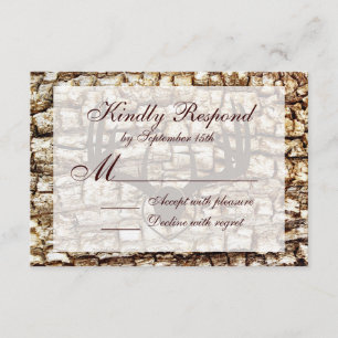 Rustic Country Camo Hunting Antlers Wedding RSVP