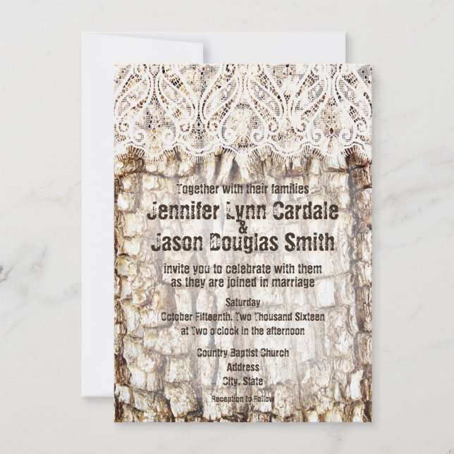 Rustic Country Camo Hunting Wedding Invitations (Front)
