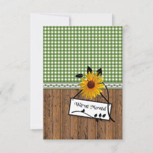 Rustic Country Charm Sunflower Moving Announcement