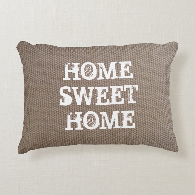 Rustic country chic burlap texture decor pillow (Front)