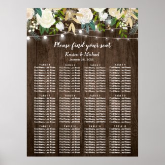 Rustic Country Chic Floral Wedding Seating Chart
