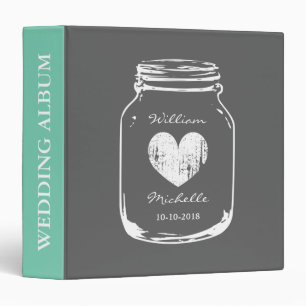 Rustic country chic mason jar wedding album binder
