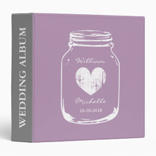 Rustic country chic mason jar wedding photo book binder