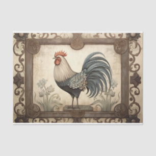 Rustic Country Chickens Decoupage Tissue Paper