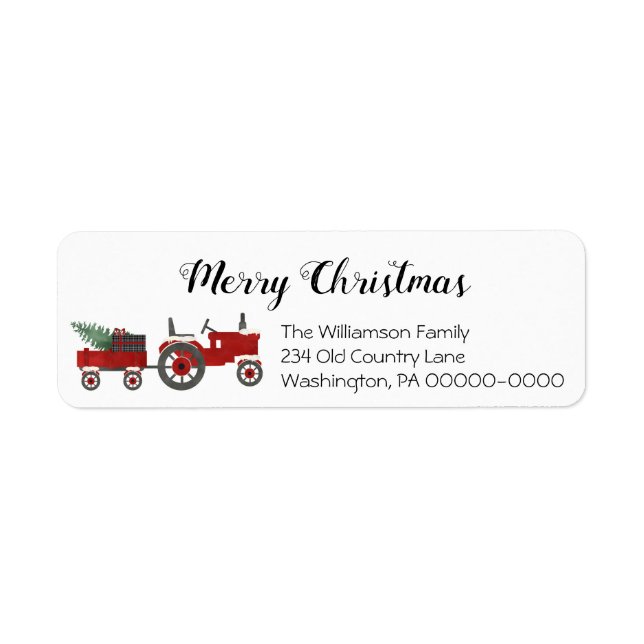 Rustic Country Christmas Buffalo Plaid Return  (Front)
