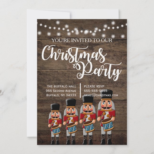 Rustic Country Christmas Nutcracker Invitation (Front)