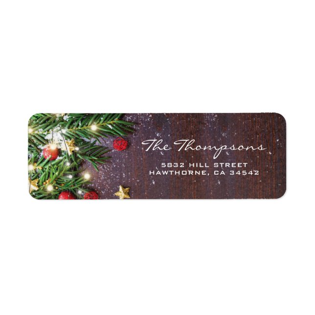 Rustic Country Christmas Red Gold Decorations (Front)