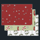 Rustic Country Christmas Snowflakes Gift Wrapping  Wrapping Paper Sheet<br><div class="desc">Rustic Country Christmas Snowflakes Gift Wrapping Set - featuring snowflakes,  candy canes,  wreaths and Christmas trees.</div>