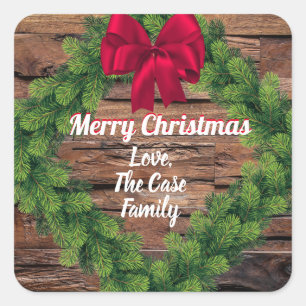 Rustic Country Christmas Sticker Envelope Seal