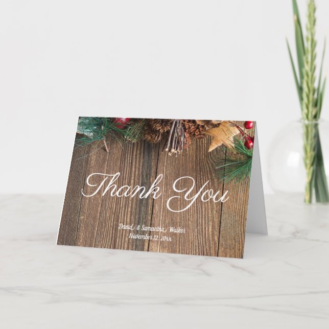 Rustic Country Christmas Thank You (Front)