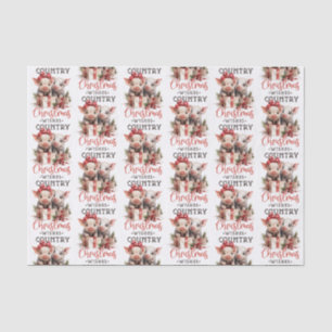Rustic Country Christmas Wishes Cute Pig Tissue Paper