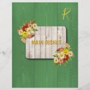 Rustic country colourful recipe organizer divider