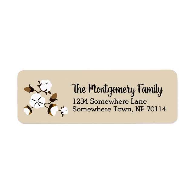 Rustic Country Cotton Flowers & Family Name (Front)