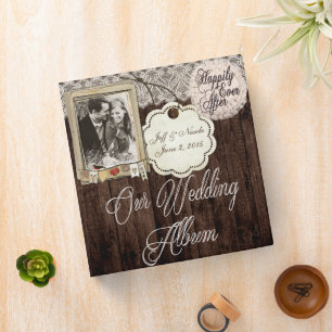 Rustic Country Couple Photo Wedding Photo Album Binder